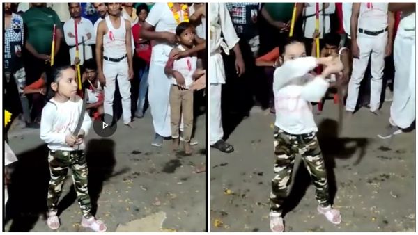 नन्ही तलवारबाज को देख सीहोर में लोगों के उड़े होश, 6 साल की बालिका रेधानशी का तलवारबाजी करते वीडियो वायरल