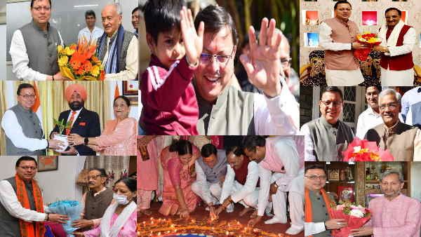 Diwali 2022 Uttarakhand बड़ों से लिया आशीर्वाद, बच्चों को बांटा प्यार, इस तरह मनीं सीएम धामी की दिवाली