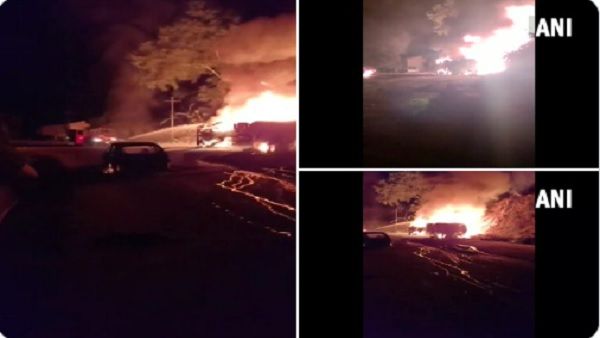 पेट्रोल ले जा रहे टैंकर में लगी भीषण आग, हादसे में 4 लोगों की मौत, 10 से अधिक गंभीर रूप से घायल