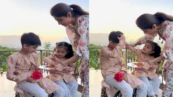 शिल्पा शेट्टी के बेटे वियान और बेटी समीशा ने ऐसे सेलिब्रेट किया भाई दूज, वीडियो हो रहा है वायरल
