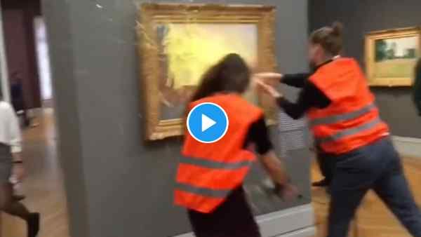 German climate protestors का 9.09 अरब रुपये की पेंटिंग पर हमला, 12 घंटे में 70 लाख प्लस व्यूज, देखें VIDEO