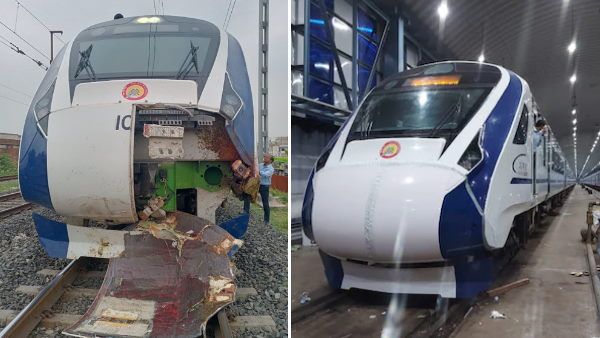 Vande Bharat Express : कुछ घंटों में ठीक होकर पटरी पर लौटी वंदे भारत, देखें Then and Now फोटो