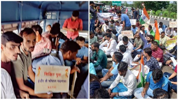 इंदौर से भोपाल पहुंचे बेरोजगार युवाओं को पुलिस ने हिरासत में लिया, 21 सितंबर से जारी है भर्ती सत्याग्रह