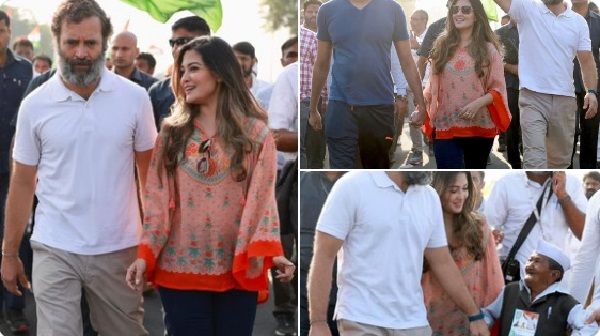 भारत जोड़ो यात्रा में शामिल हुईं बॉलीवुड अभिनेत्री रिया सेन, राहुल गांधी के साथ किया मार्च