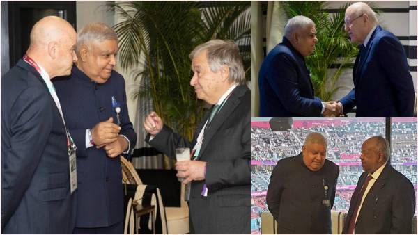 FIFA World Cup 2022: उपराष्ट्रपति जगदीप धनखड़ वैश्विक नेताओं से मिले, ओपनिंग सेरेमनी में भी नजर आए