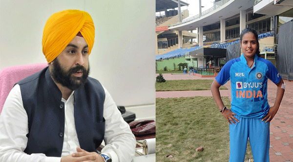 पंजाब: पटियाला की मन्नत को भारतीय महिला क्रिकेट टीम में सिलेक्ट होने पर मंत्री हरजोत बैंस ने दीं बधाई