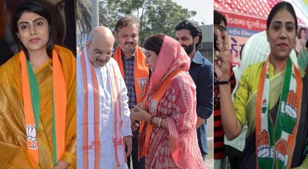 Ravindra Jadeja की बीवी रीवाबा ने की अमित शाह की अगुवाई, बहन कर रही कांग्रेस का चुनाव प्रचार