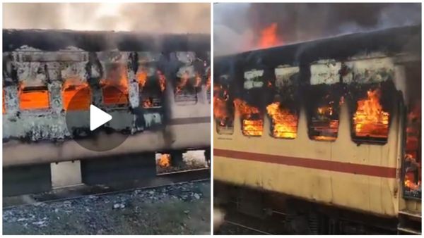 लूप लाइन से प्लेटफार्म पर लाते समय बैतूल पैसेंजर ट्रेन में लगी आग, 3 डिब्बे जलकर हुए खाक : Betul Burning train