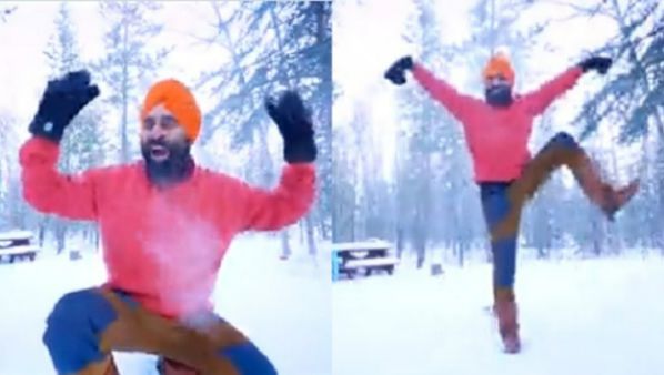 विदेशी शख्स ने बर्फीली पहाड़ में माइनस 40 डिग्री में किया भांगड़ा, Viral हो रहा डांस का VIDEO
