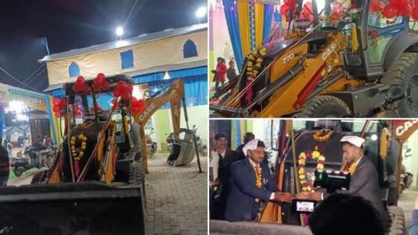 दूल्हे 'योगेंद्र' को दहेज में मिला बुलडोजर, ससुर बोले- 'बुलडोजर करेगा काम, मेरी बिटिया पायेगी दाम'