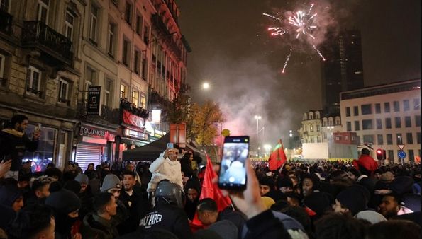 सेमीफाइनल में फ्रांस से हार के बाद मोरक्को फैंस और पुलिस के बीच ब्रुसेल्स में हुई झड़प