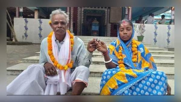 70 साल के बुजुर्ग ने 65 साल की तेजस्विनी को बनाया हमसफर, जगन्नाथ मंदिर में लिए सात फेरे