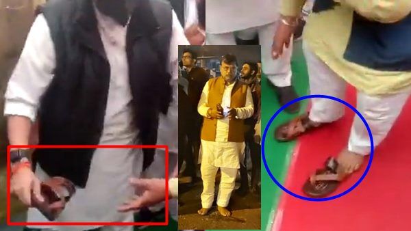 Gwalior News: ‘चप्पल पॉलिटिक्स’ गजक कूटने वाले मंत्री को सिंधिया ने पहनाई चप्पल, 65 दिन से घूम रहे थे नंगे पैर