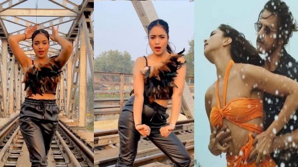 VIDEO: रेलवे ट्रैक पर दीपिका के 'बेशरम रंग' पर लड़की ने किए ऐसे डांस मूव्‍स, लोग बोले- 