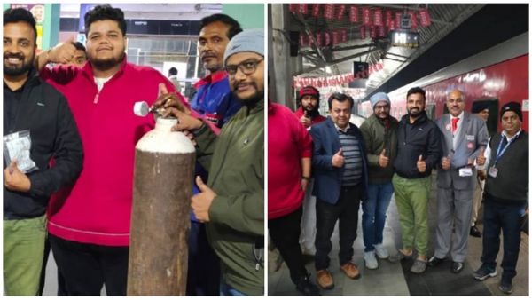 भोपाल में आधी रात उठे मदद के लिए हाथ, ट्रेन में मरीज को ऑक्सीजन सिलेंडर पहुंचा कर बचाई जान