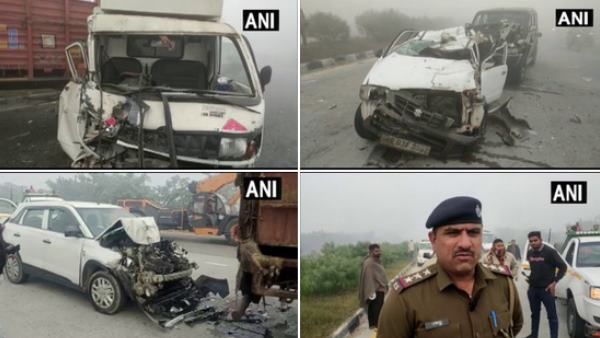 Haryana: धुंध के चलते यमुनानगर हाईवे पर विजिबिलिटी हुई कम, आपस में टकराए कई वाहन