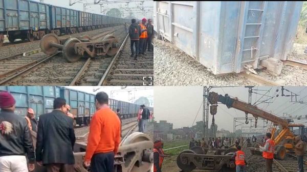 नंदी के टकराने से मालगाड़ी बेपटरी, डिब्बे के टनों वजनी पहिए टूटकर दूसरे ट्रैक पहुंच गए