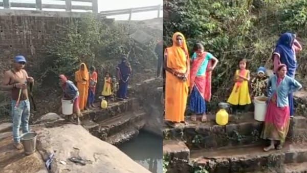 ग्राउंड रिपोर्ट : मंत्री रामखेलावन पटेल के क्षेत्र में आदिवासी नाले का पानी पीने को मजबूर, नल जल योजना नदारद