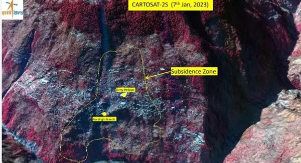 Joshimath: इसरो ने जोशीमठ की सैटेलाइट तस्वीर की जारी, 12 दिनों में 5.4 सेंटीमीटर जमीन धंसी