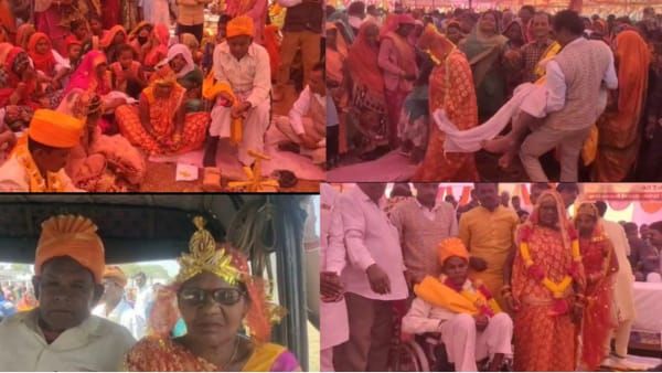 अनोखी शादी: 75 साल के बुजुर्ग ने 65 साल की मोहनिया को बनाया हमसफर, मुख्यमंत्री कन्या विवाह में लिए सात फेरे