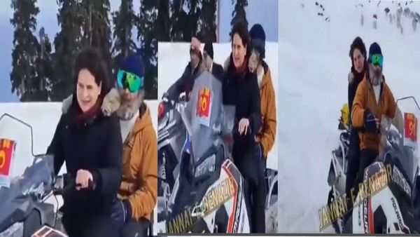 राहुल गांधी और प्रियंका गांधी ने गुलमर्ग में स्नोमोबाइल पर की जमकर मस्‍ती, भाई-बहन का देखें प्‍यारा VIDEO