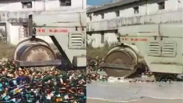 MP News: रीवा में बीयर की बोतलों पर चला बुलडोजर , 84 लाख से ज्यादा की थी कीमत