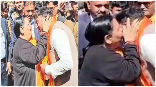 उमा भारती ने भतीजे विधायक राहुल लोधी को दुलारा, माथा चूमा, बोलीं रामराज्य की स्थापना करो