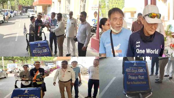 11000 किलोमीटर की पैदल यात्रा पर निकले Dr. Song Inyep पहुंचे आगरा, ताजमहल का किया दीदार