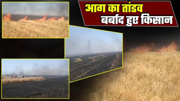 Ballia में आग का तांडव : 400 बीघा गेहूं की फसल व दर्जन भर झोपड़ियां जलकर राख, कंबाइन मशीन भी जली