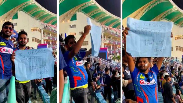 UP Lekhpal Result: 'लेखपाल भर्ती क्लियर करो', अब IPL मैच के बीच पोस्टर लेकर पहुंचे अभ्यर्थी, VIDEO