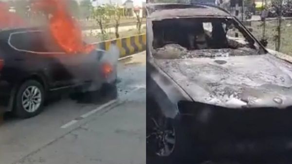 Indore news: सड़क पर चलते- चलते करोड़ों की BMW कार में लगी आग, देखते ही देखते जलकर हुई खाक