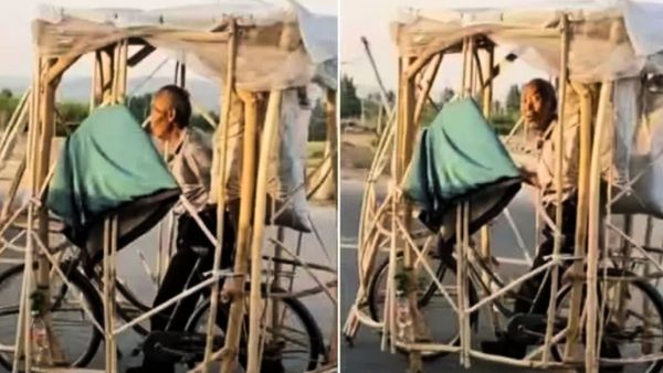 तपती गर्मी से बचने के लिए बुजुर्ग ने बनाया मस्त देसी जुगाड़, साइकिल का कायापलट देखकर हैरान रह गए लोग