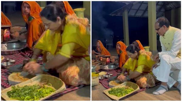 शादी की वर्षगांठ पर CM शिवराज के साथ पत्नी साधना सिंह ने चूल्हे पर बनाया खाना,सिलबट्टे पर मसाला पीसने का VIDEO