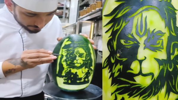 शेफ ने तरबूज पर बनाई भगवान हनुमान की अलौकिक तस्वीर, VIDEO देखकर हैरान हो जाएंगे आप