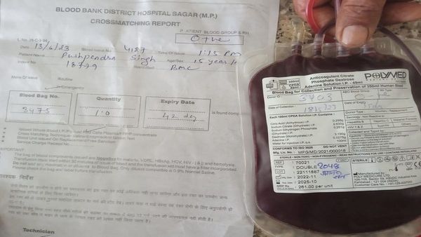 ब्लड बैंक ब्लंडर: थैलेसीमिया पीड़ित को O+ की जगह O- ब्लड की थैली दे दी