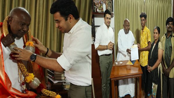 2024 लोकसभा चुनाव में BJP के साथ आ सकती है JDS, तेजस्‍वी ने देवगौड़ा के हाथों से दिलवाई नमो योजना छात्रवृति