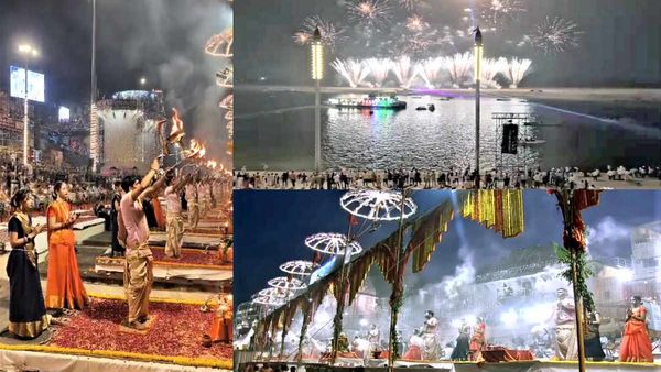 Varanasi: भव्य आरती देख मंत्रमुग्ध हुआ विदेशी डेलिगेशन, देखें आतिशबाजी की खूबसूरत तस्वीरें