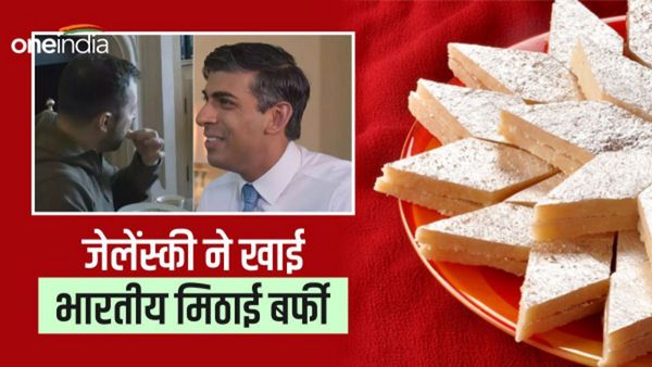 यूक्रेनी राष्ट्रपति जेलेंस्की को ऋषि सुनक ने खिलाई भारतीय बर्फी, बोले- मां ने बनाई थी मिठाई