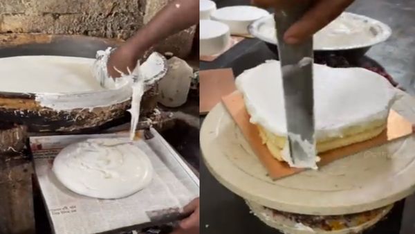 तो ऐसे बनता है केक! वीडियो देखकर लोग बोले- 'इसे बड़े चाव से खाते थे'