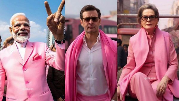 'बार्बी' मेकओवर में गुलाबी रंग का लिबास, मोदी-शाह, सोनिया-राहुल जैसे राजनेताओं का कलेवर बदला
