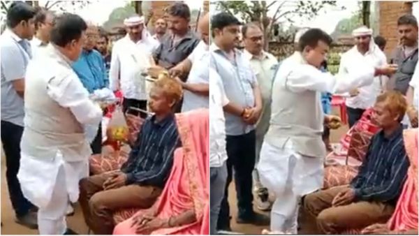 Sidhi Urine Case: सीएम शिवराज के पाव पखारने के बाद कांग्रेस ने दशमत रावत का गंगाजल से किया शुद्धीकरण