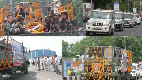 UP: गोरखपुर एयरपोर्ट पहुंचा शहीद कैप्टन अंशुमान का पार्थिव शरीर, दिया गया गार्ड ऑफ ऑनर