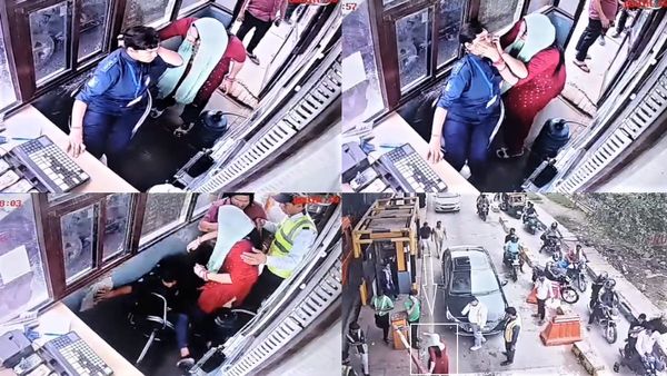 Toll Plaza Viral Video: टोल मांगने पर महिला कर्मी से मारपीट, CCTV में कैद हुई दबंग महिला की करतूत
