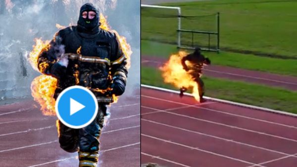 आग में जलते हुए 100 मीटर दौड़ा शख्स, तोड़ दिए ये दो विश्व रिकॉर्ड, देखें दिल दहला देने वाला VIDEO
