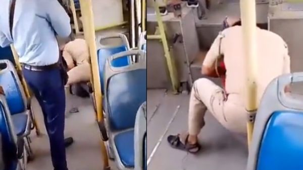 DTC बस में महिला के साथ बदतमीजी करता दिखा पुलिसकर्मी, सोशल मीडिया पर वायरल हो रहा वीडियो