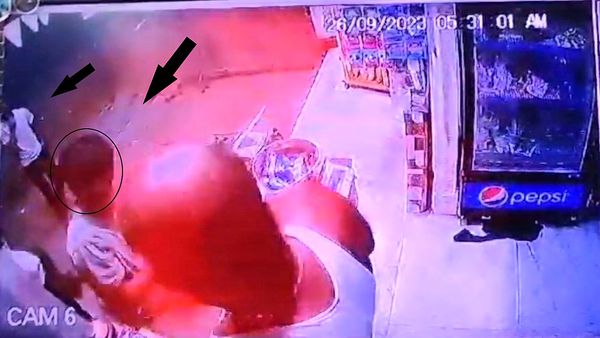 Robbery CCTV Video: पहले आंखों में झोंकी लाल मिर्च फिर खींची चेन, बदमाशों से भिड़ गया दुकान मालिक