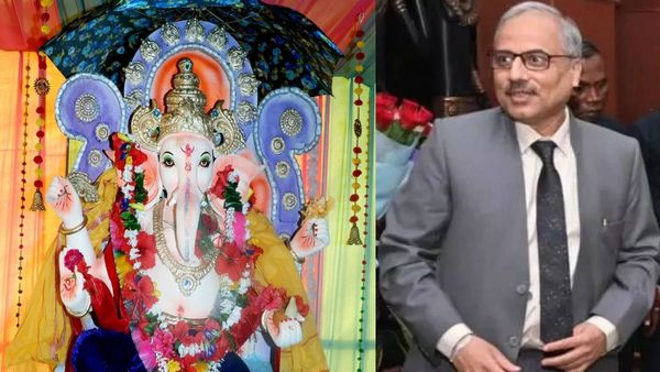 बिलासपुर: CJ  ने रमेश सिन्हा गणेश पूजा में हुए शामिल, न्यायालय आवासीय परिसर में दिखा उत्साह 