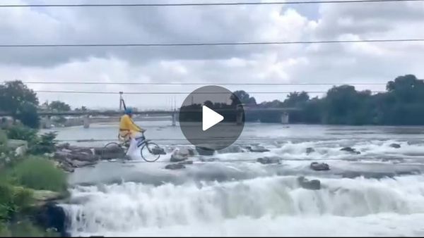 खतरों के खिलाड़ी बने मध्य प्रदेश सरकार के मंत्री राजेंद्र शुक्ल, स्काई साइकलिंग चलाकर पार की नदी, VIDEO वायरल