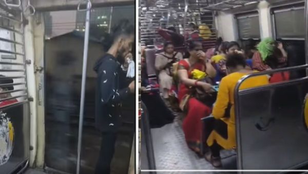 VIRAL VIDEO: मुंबई लोकल में जबरन महिला कोच में घुस आया शख्स, फिर सूंघने लगा ड्रग्स