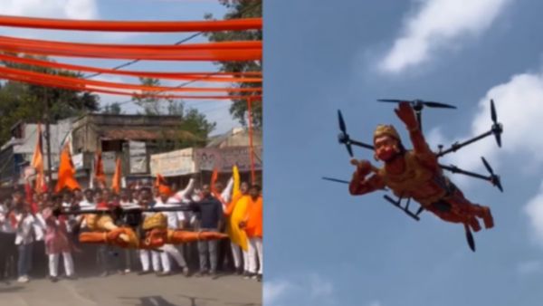 ड्रोन से उड़कर आशीर्वाद देते दिखे बजरंग बली, शख्स का टैलेंट देख लोग बोले- वाह!